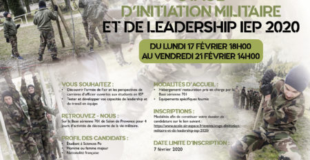 Affiche stage d’initiation militaire IEP 2020 Affiche stage d’initiation militaire IEP 2020